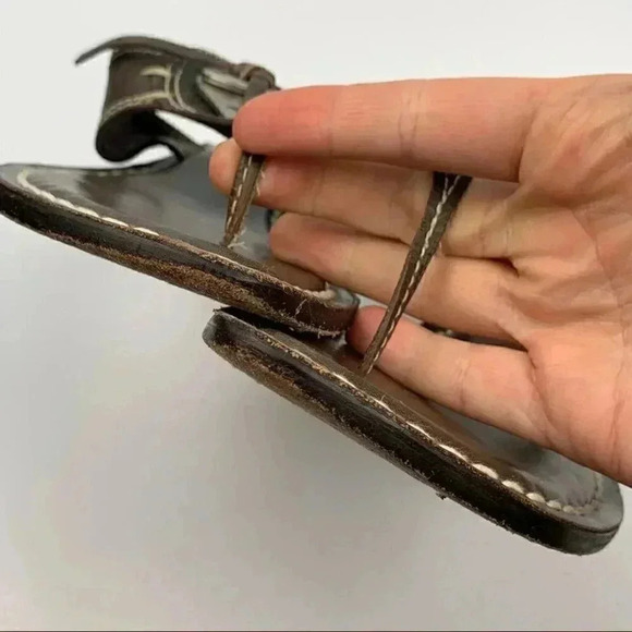 Bernardo sandals 7.5 chocolate brown leather south western bolo thong flip flops - Picture 9 of 12